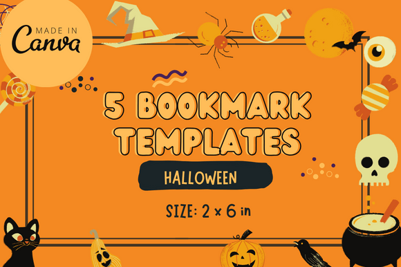 5 Halloween Bookmark Canva Templates for Spooky Reading