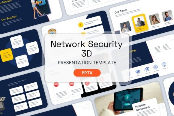 Network Security 3D - PPT Templates: Professional Creative Design
