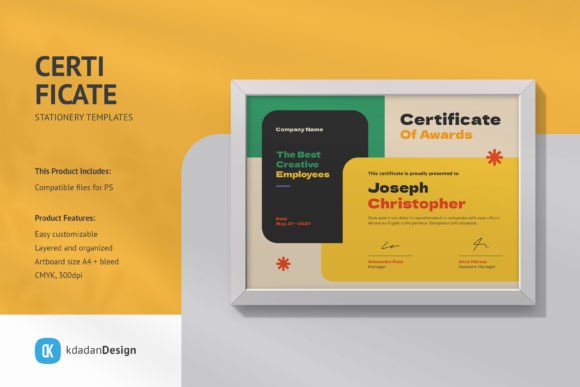 Streamline Your Design Process with Certificate PSD Templates Vol 035