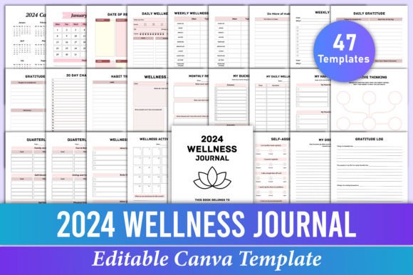 Transform Your Year with the Ultimate 2024 Wellness Journal Canva Templates